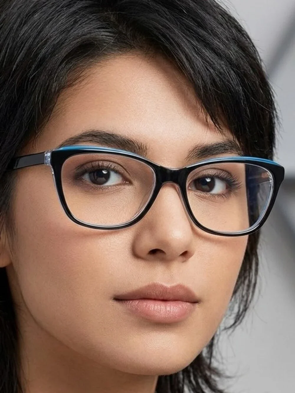 Modern‎ Optical Between Eyeglasses Black Blue Cat Eye Frames 53-17-140